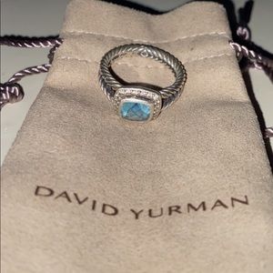 David Yurman Petite Albion Ring Blue Topaz
